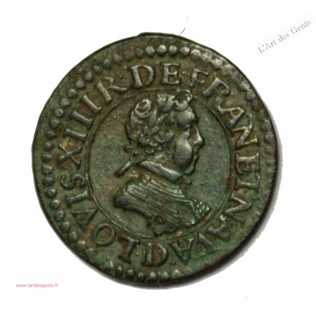 Louis XIII 1618/7 D Lyon Double tournois TTB. R3-  lartdesgents.fr