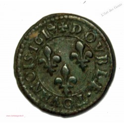 Louis XIII 1618/7 D Lyon Double tournois TTB. R3-  lartdesgents.fr