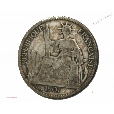 Indochine Française 20 cent 1901 argent, lartdesgents.fr