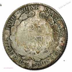 Indochine Française 20 cent 1901 argent, lartdesgents.fr