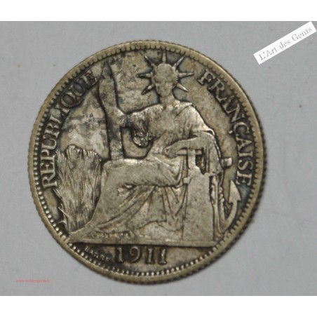 Indochine Française 20 cent 1911 argent, lartdesgents.fr
