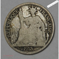 Indochine Française 10 cent 1913 argent TB, lartdesgents.fr