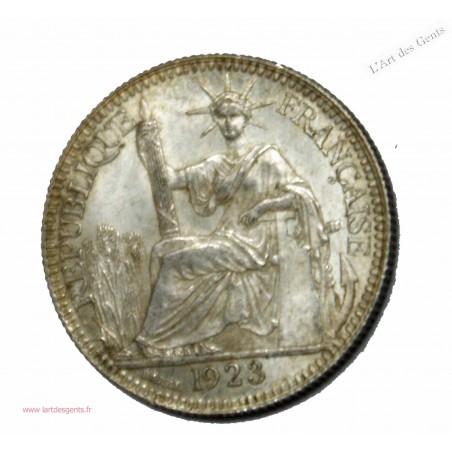 Indochine Française 10 cent 1923 argent SUP+, lartdesgents.fr