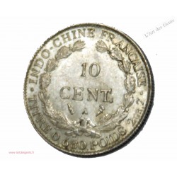 Indochine Française 10 cent 1923 argent SUP+, lartdesgents.fr