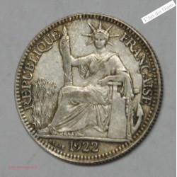 Indochine Française 10 cent 1922 argent TB, lartdesgents.fr