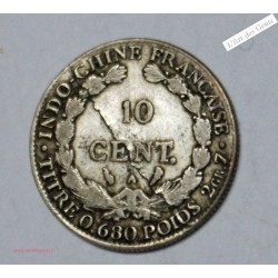 Indochine Française 10 cent 1922 cassure argent TB, lartdesgents.fr
