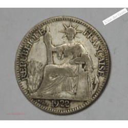 Indochine Française 10 cent 1922 cassure argent TB, lartdesgents.fr