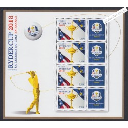 Bloc Feuillet  BF142 - Ryder Cup Blanc - Année 2018 - Neuf** - lartdesgents.fr