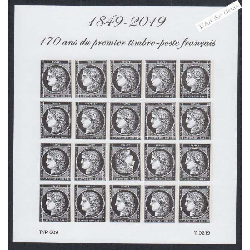 Bloc Feuillet F5305 - Cérès - 170 ans du premier timbre Français - Année 2019 - Neuf** - lartdesgents.fr