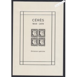 Bloc Feuillet n°147 - Cérès 1849-2019 - Emission spéciale - Neuf** - lartdesgents.fr