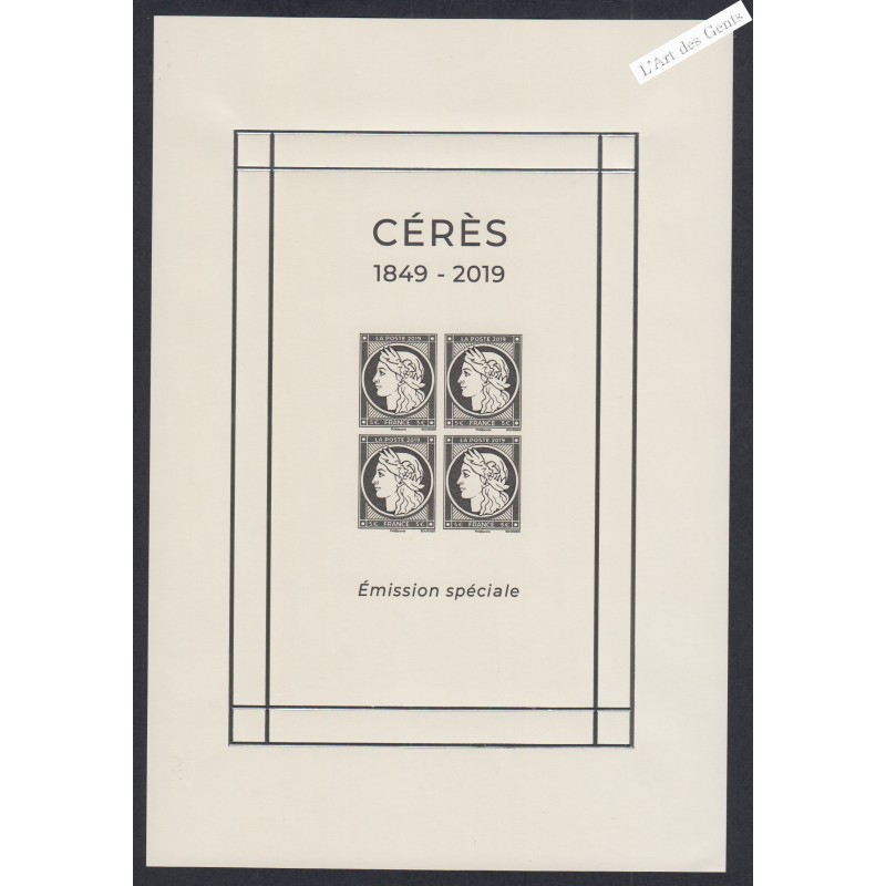 Bloc Feuillet n°147 - Cérès 1849-2019 - Emission spéciale - Neuf** - lartdesgents.fr