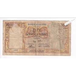 billet d'Algérie 10 NF 25-11-1960 G.611 499 TB, lartdesgents.fr
