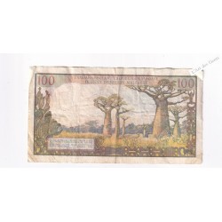 Billet Madagascar 100 Francs 1966 - X.19 76424 -  lartdesgents.fr