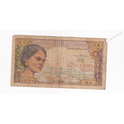 Billet Madagascar 500 Francs 1966 - Z.8 81796 -  lartdesgents.fr