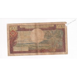 Billet Madagascar 500 Francs 1966 - Z.8 81796 -  lartdesgents.fr