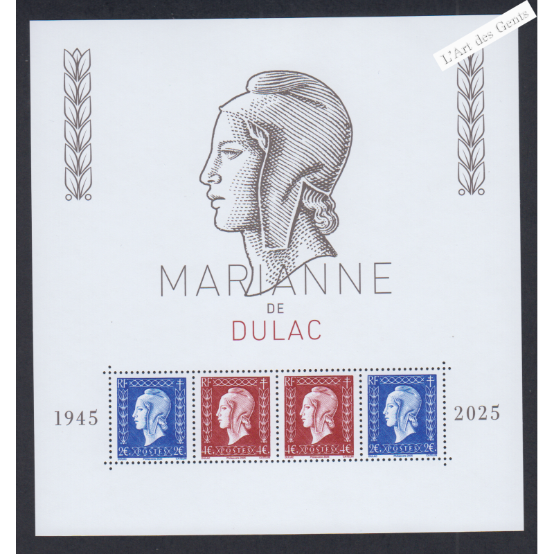 Bloc Feuillet n°5861 Marianne de Dulac 2025  Neuf** lartdesgents.fr