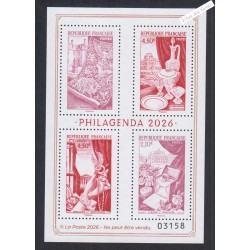 Agenda - Philagenda 2025 sous blister - avec bloc spécial numéroté de 4 timbres - lartdesgents.fr