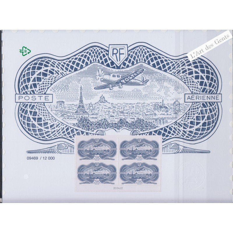 Affiche AFF 91A - Avion Survolant Paris - Salon Paris Philex 2022 -  Neuf** - lartdesgents.fr