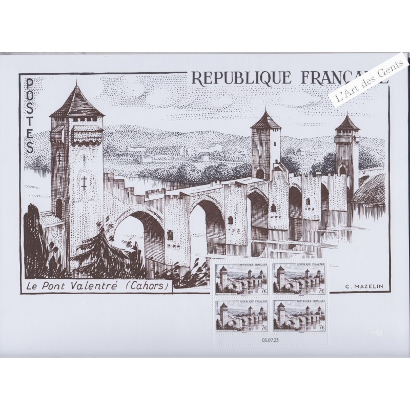 Affiche Le Pont Valentré (Cahors) - 2023 - sous blister - Neuf** lartdesgents.fr