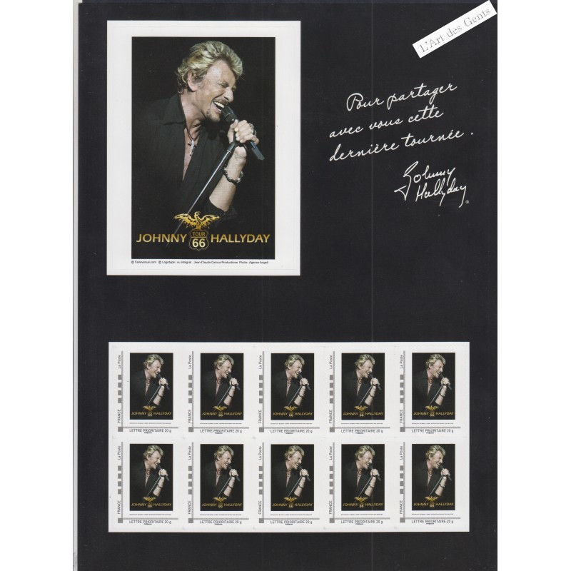 COLLECTOR TIMBRES JOHNNY HALLIDAY TOUR 66  - AUTOADHESIFS - NEUF** lartdesgents.fr
