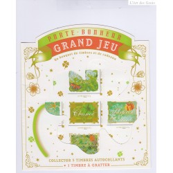 COLLECTOR 5 TIMBRES PORTE BONHEUR GRAND JEU  1 TIMBRE A GRATTER NEUF** L'ART DES GENTS