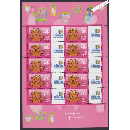 Feuillet personnalisé - n°3432A Offset - logo L.T.P - 2001  - Neuf**  - lartdesgents.fr