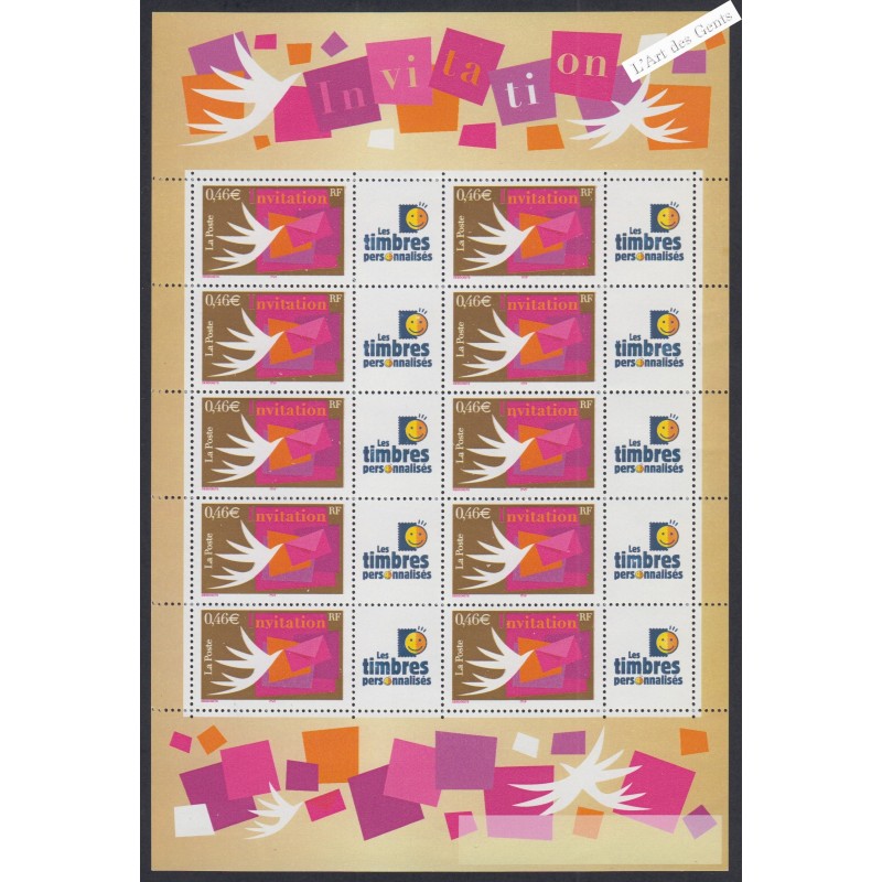 Feuillet personnalisé - n°3479A - logo  T.P.P.  - Neuf**  - lartdesgents.fr