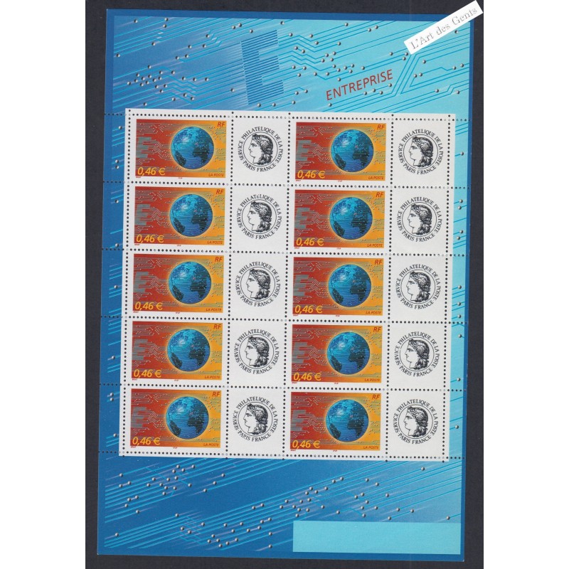 Feuillet personnalisé - n°3532A - logo  Cérès  - 2002 - Neuf**  - lartdesgents.fr