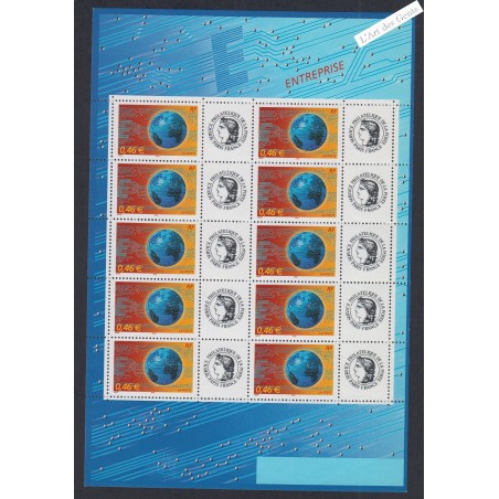 Feuillet personnalisé - n°3532A - logo  Cérès  - 2002 - Neuf**  - lartdesgents.fr