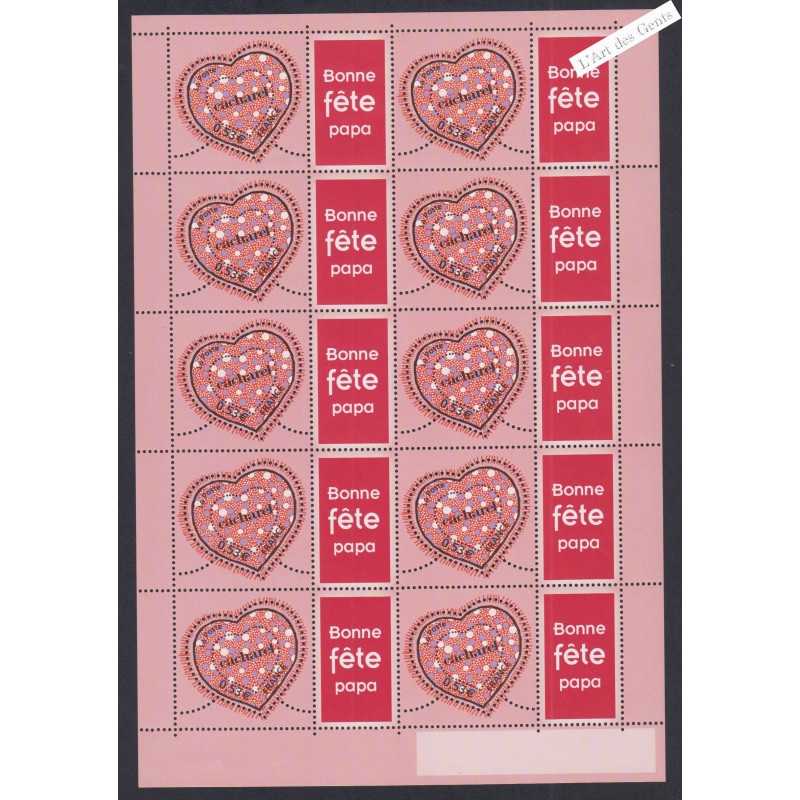 Feuillet personnalisé - n°3747Ad - logo "Bonne Fête Papa" - GB - 2005 - Neuf**-  lartdesgents.fr