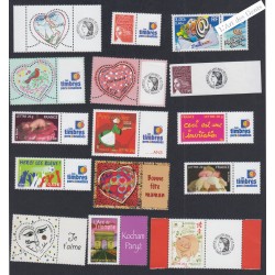 Lot 15 timbres personnalisés 2000-2008 - Neuf** - lartdesgents.fr