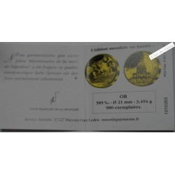 Médaille BE or, Hôtel des Invalides Bicentenaire mort Napoléon Ier, lartdesgents.fr