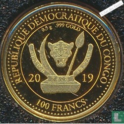 100 Francs CFA or, 2019 Rép. Dém. CONGO, secret of egypt, lartdesgents.fr