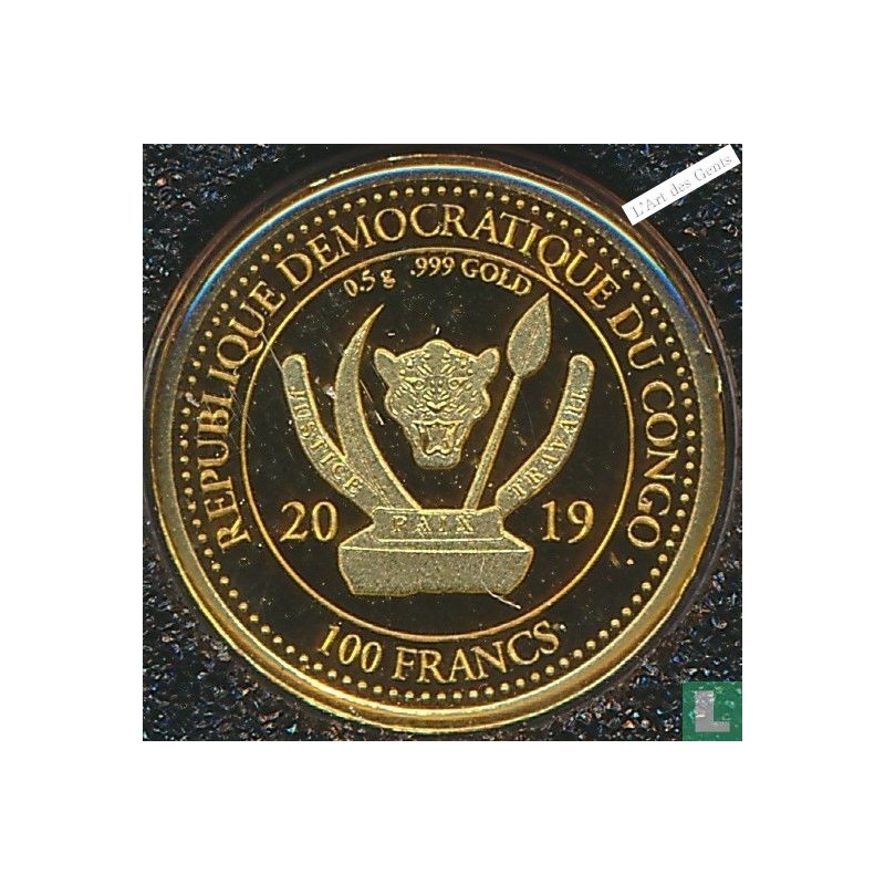 100 Francs CFA or, 2019 Rép. Dém. CONGO, secret of egypt, lartdesgents.fr