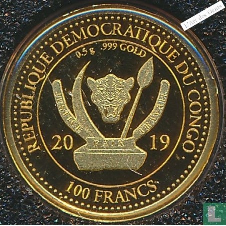 100 Francs CFA or, 2019 Rép. Dém. CONGO, secret of egypt, lartdesgents.fr