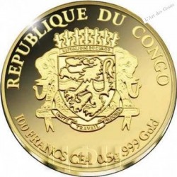 100 Francs CFA or, 2022 Rép. CONGO, MOLIERE, lartdesgents.fr