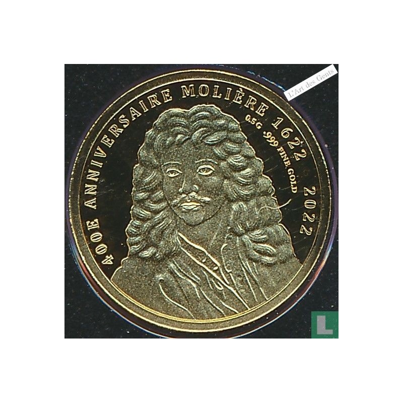 100 Francs CFA or, 2022 Rép. CONGO, MOLIERE, lartdesgents.fr