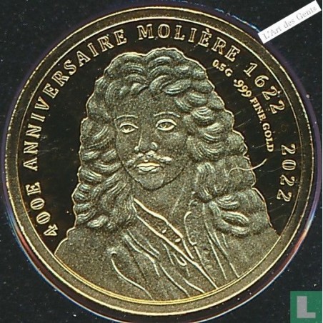 100 Francs CFA or, 2022 Rép. CONGO, MOLIERE, lartdesgents.fr