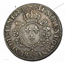 Louis XVI - Ecu aux Branches d'Olivier - 1785 Q Perpignan TB+, lartdesgents.fr