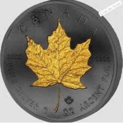 Coffret Golden Enigma CANADA 2016 MAPLE, 1 oz argent or 24 k ruthénium, lartdesgents.fr