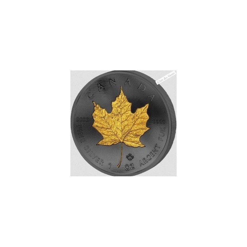 Coffret Golden Enigma CANADA 2016 MAPLE, 1 oz argent or 24 k ruthénium, lartdesgents.fr