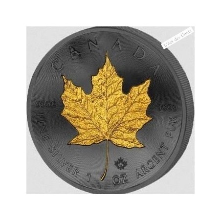 Coffret Golden Enigma CANADA 2016 MAPLE, 1 oz argent or 24 k ruthénium, lartdesgents.fr