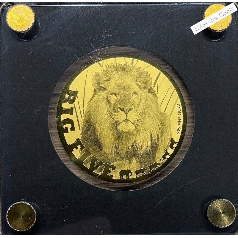Big Five Tchad 2020 Lion d'Afrique 1/200 oz épreuve or 5000 francs, lartdesgents.fr