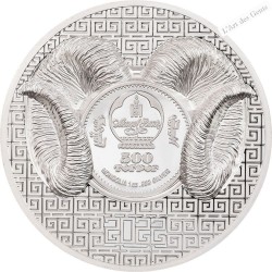 Coffret 500 Togrog 2022 Argali MONGOLIE, once argent .999 CIT, lartdesgents.fr