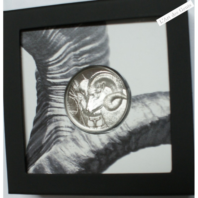 Coffret 500 Togrog 2022 Argali MONGOLIE, once argent .999 CIT, lartdesgents.fr