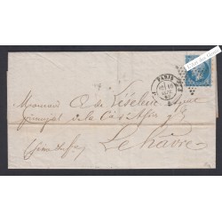 Lettre - Timbre n°14A - Oblitération piquage susse -1854 - Signé lartdesgents.fr