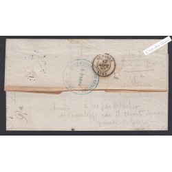 Lettre - Timbre n°14A - Oblitération piquage susse -1854 - Signé lartdesgents.fr
