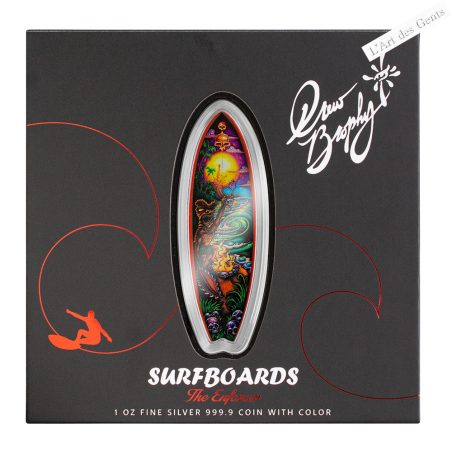 Drew Brophy “The Enforcer” Surfboard 1 once .9999 Argent 2023, lartdesgents.fr