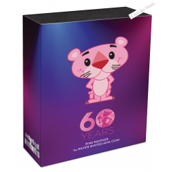 Pink Panther 60° Anniversaire 1 once .9999 Argent 2024, lartdesgents.fr