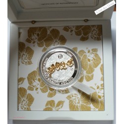 GOLDEN FLOWER Orchid SAMOA 5 dollars 1 oz .9999 Argent 2021 , lartdesgents.fr